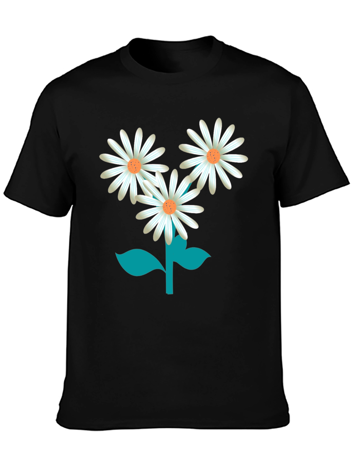 Daisy Flower Graphic Tee - Stylish Unisex Black T-Shirt