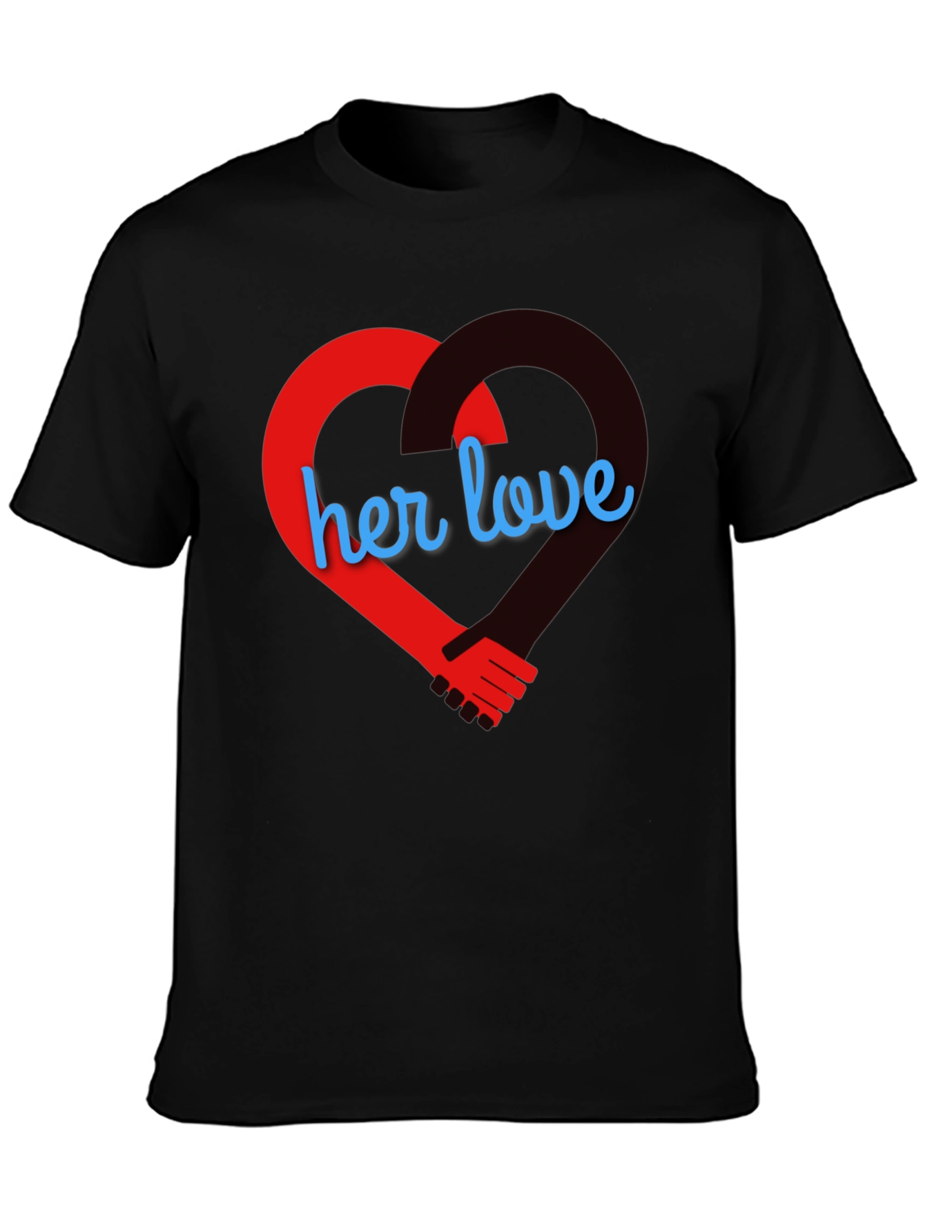 Her Love T-Shirt - Heart Handshake Graphic Tee