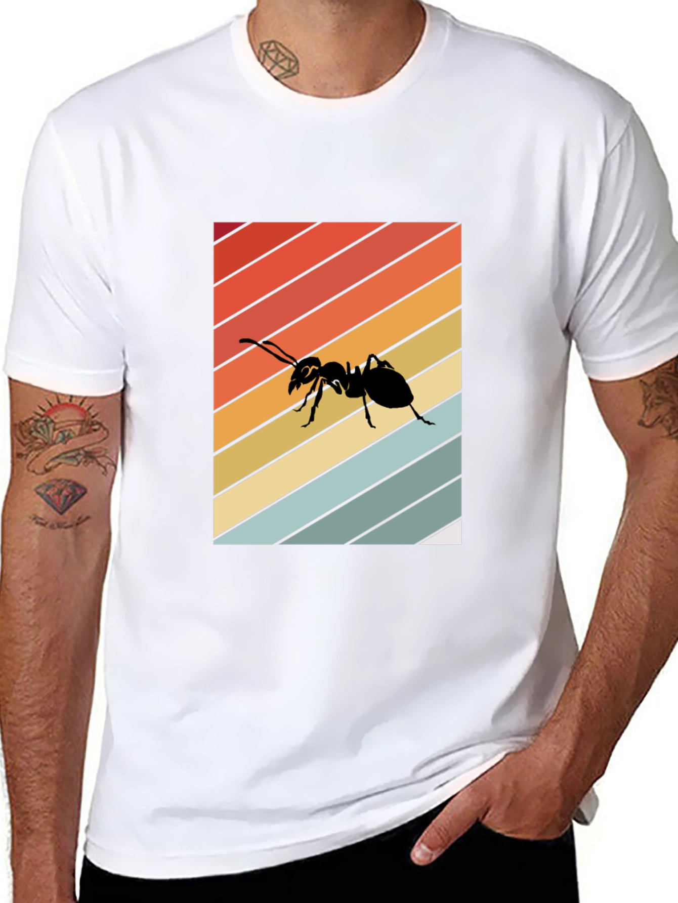 Retro Ant Graphic T-Shirt - Black