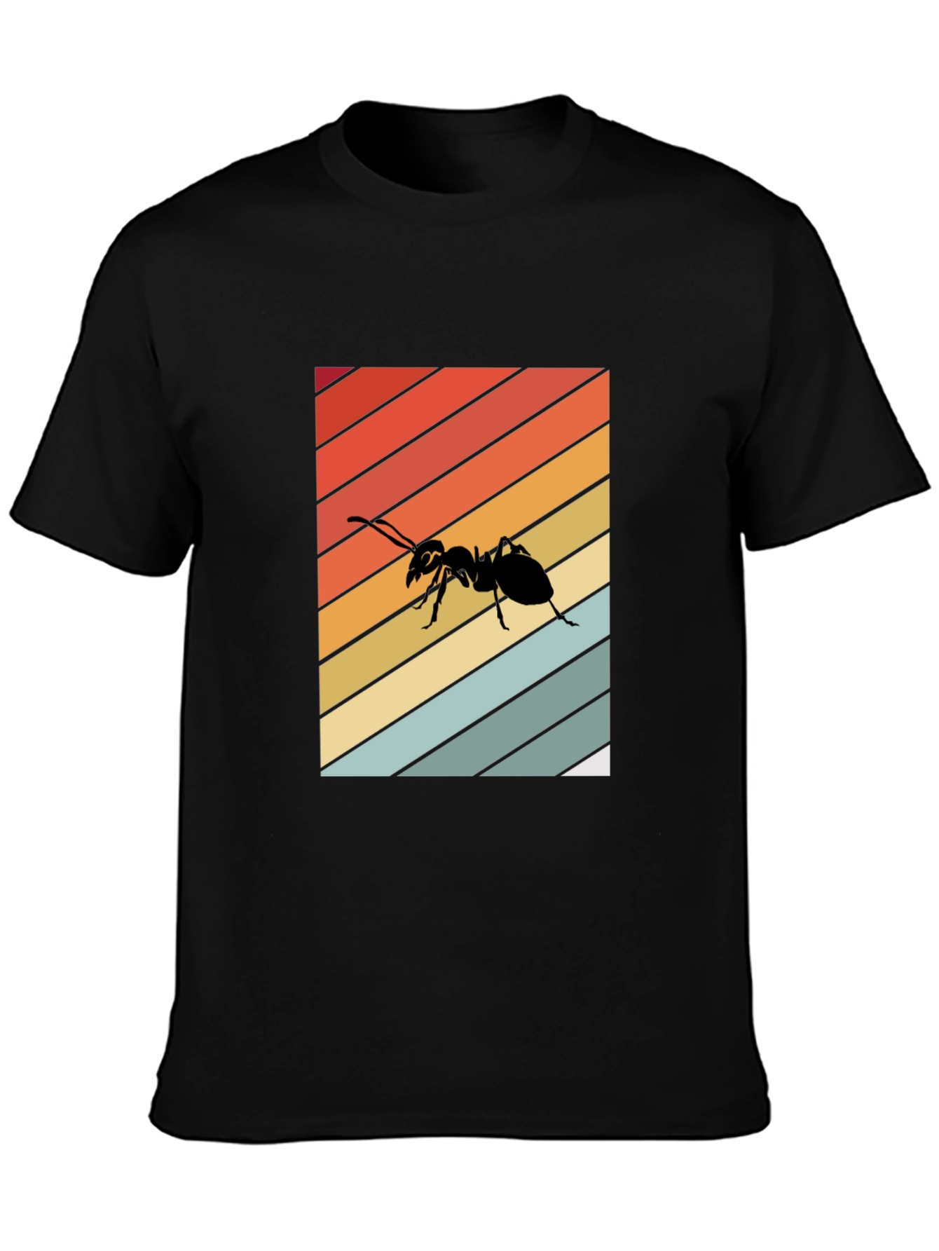 Retro Ant Graphic T-Shirt - Black