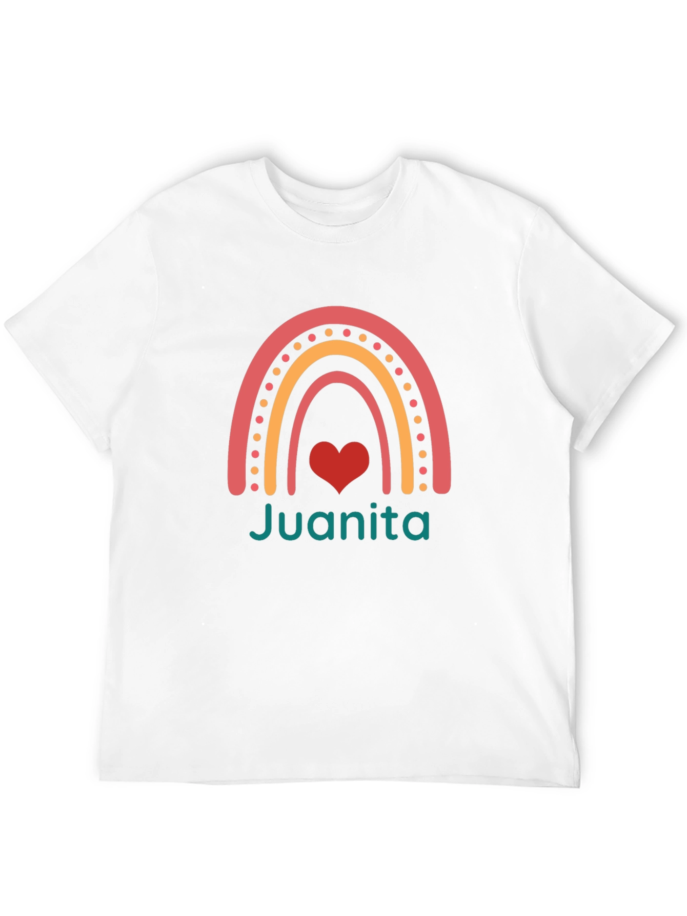 Juanita Rainbow Heart Tee - Black Graphic T-Shirt