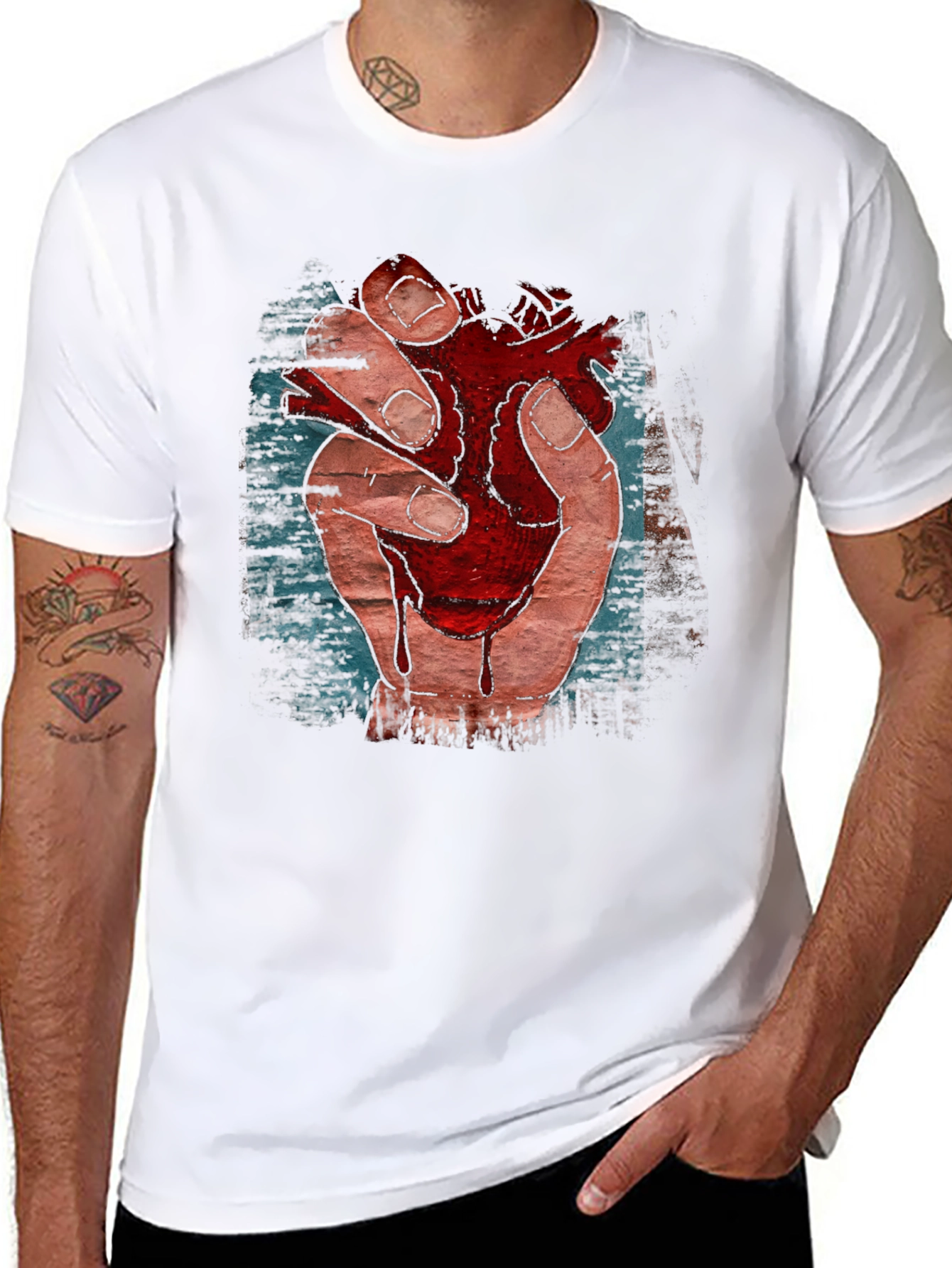 Anatomical Heart Graphic T-Shirt - Black