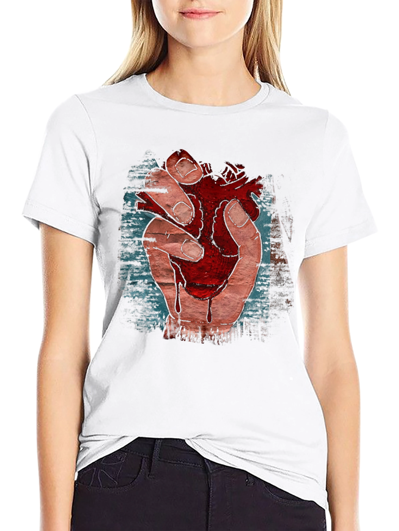Anatomical Heart Graphic T-Shirt - Black