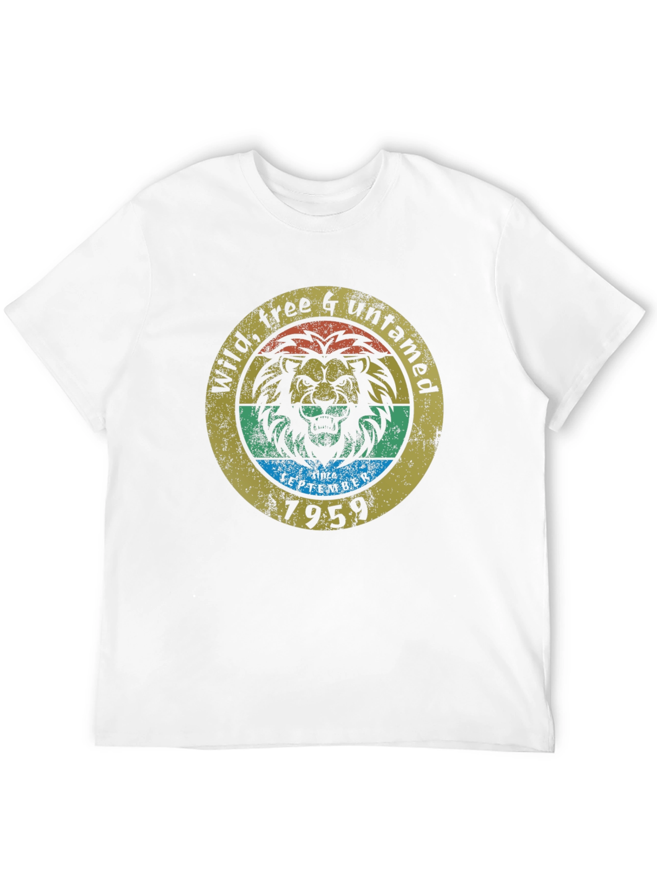 Wild Free Untamed Lion Black T-Shirt