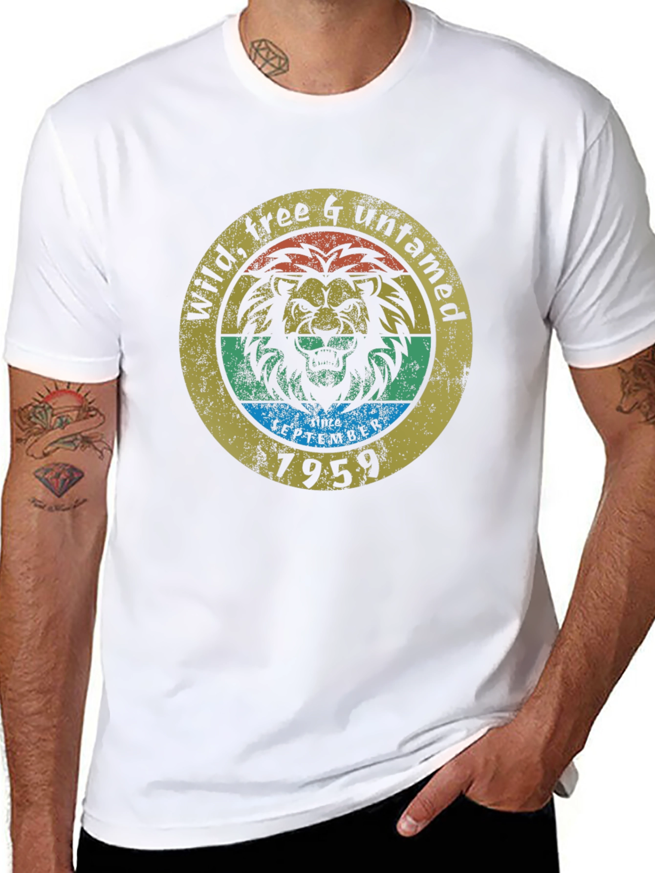 Wild Free Untamed Lion Black T-Shirt