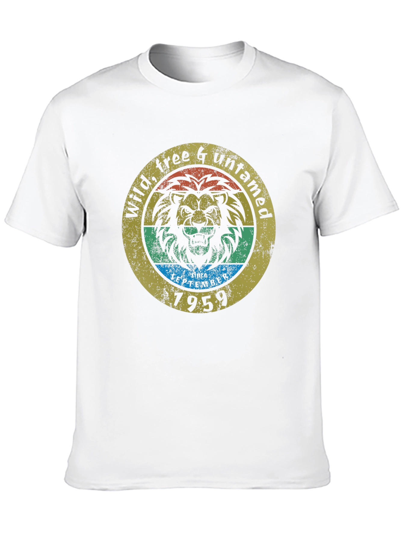 Wild Free Untamed Lion Black T-Shirt