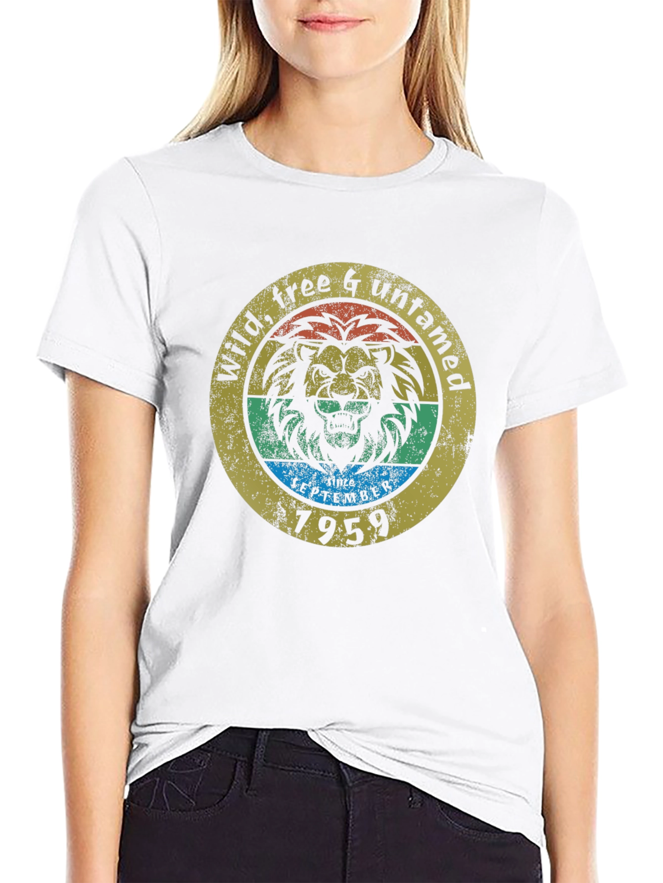 Wild Free Untamed Lion Black T-Shirt
