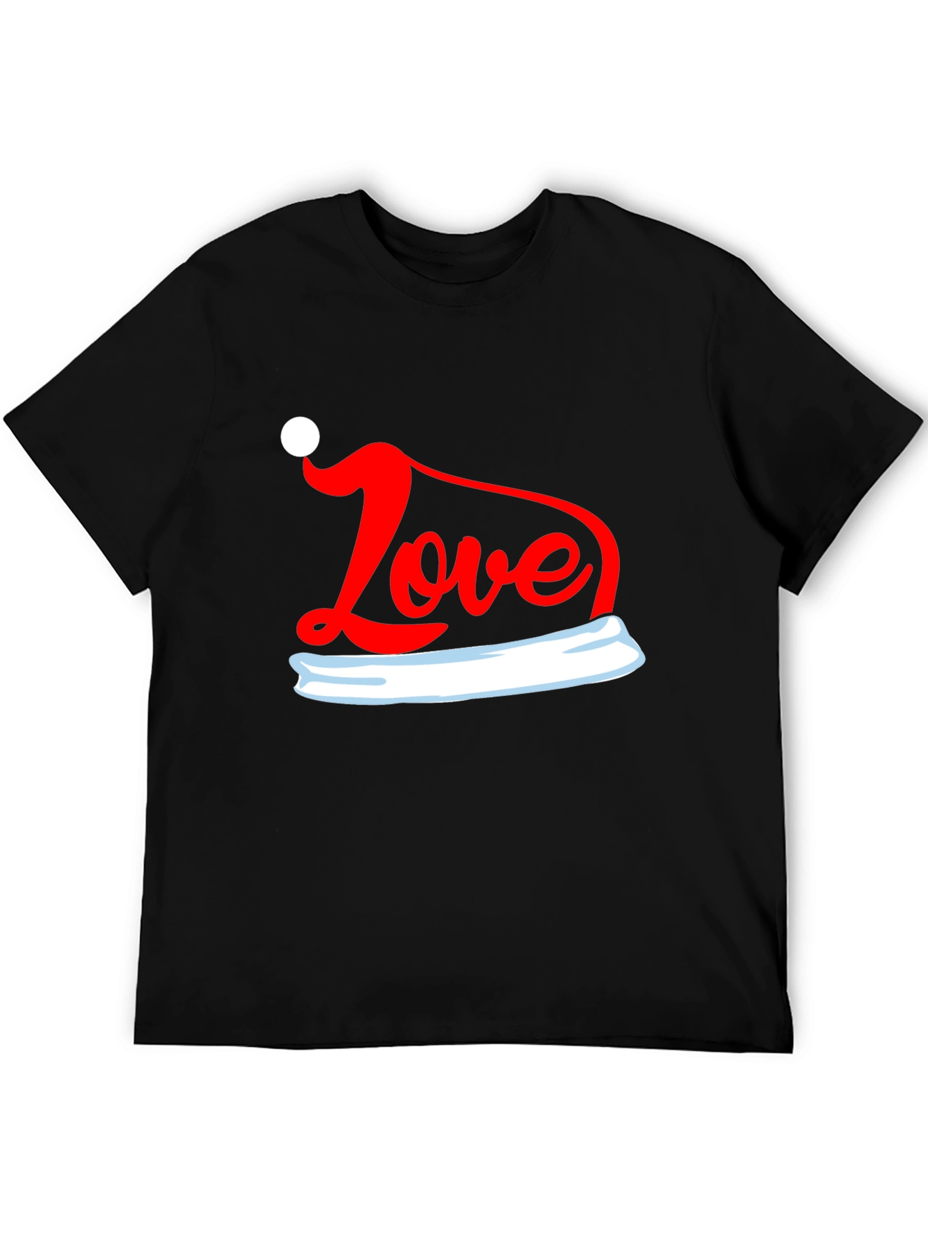 Love Santa Hat Graphic Tee - Holiday T-Shirt