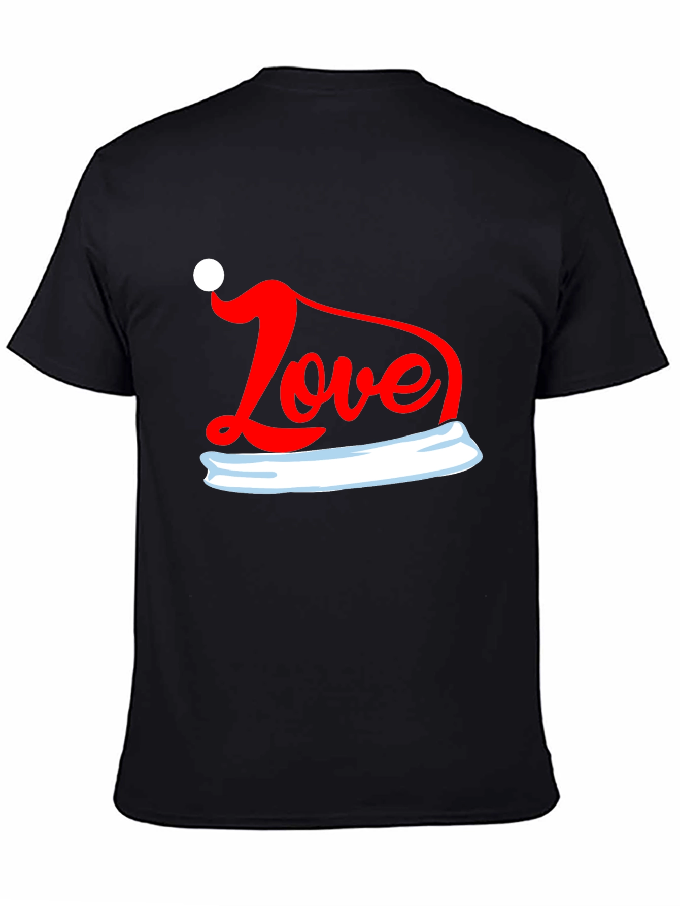 Love Santa Hat Graphic Tee - Holiday T-Shirt