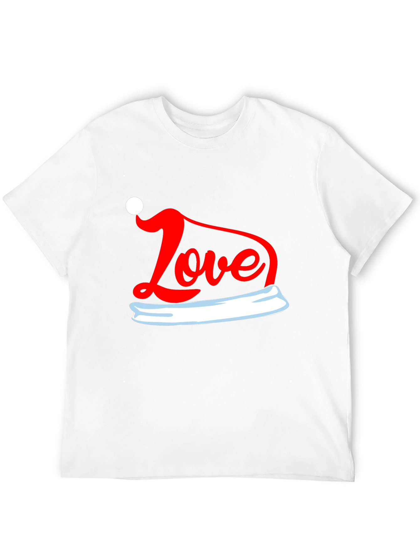 Love Santa Hat Graphic Tee - Holiday T-Shirt