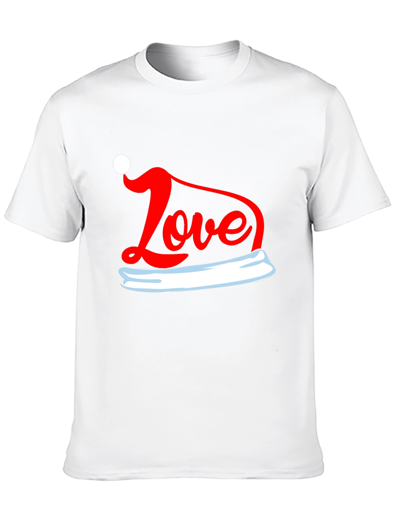 Love Santa Hat Graphic Tee - Holiday T-Shirt
