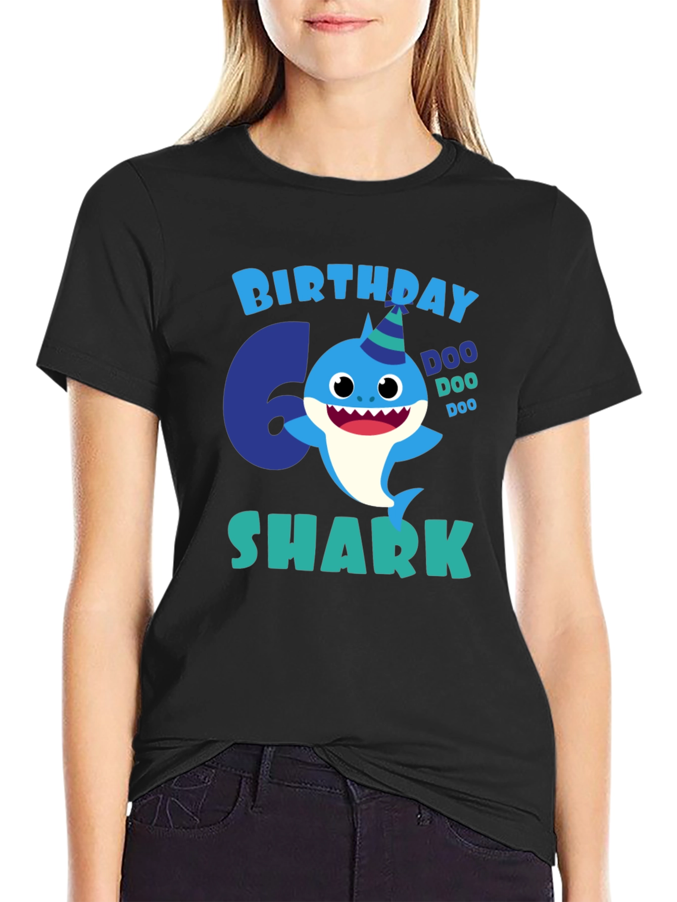 6th Birthday Shark T-Shirt