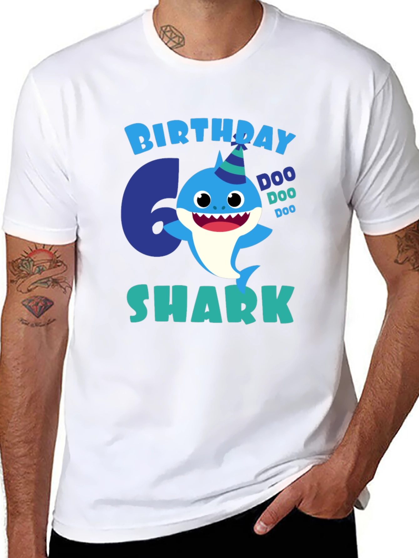 6th Birthday Shark T-Shirt