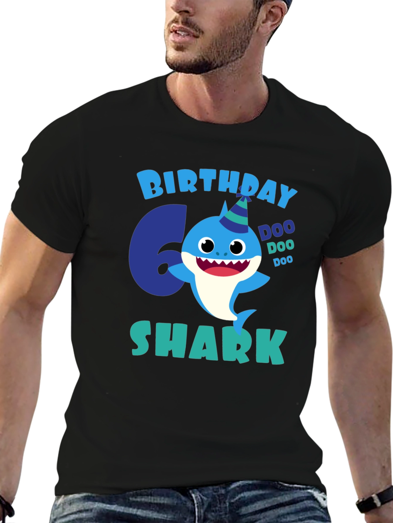 6th Birthday Shark T-Shirt
