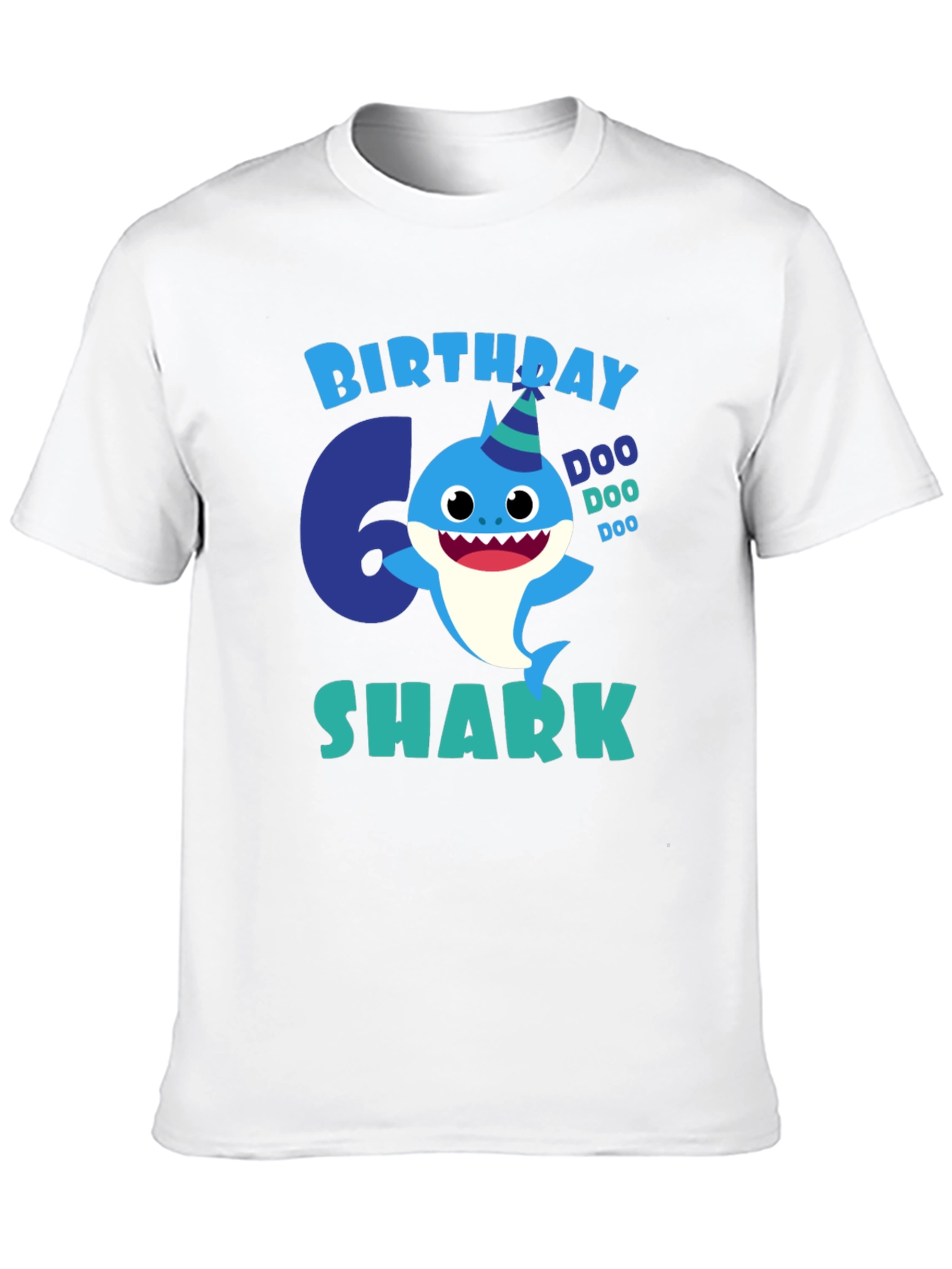 6th Birthday Shark T-Shirt