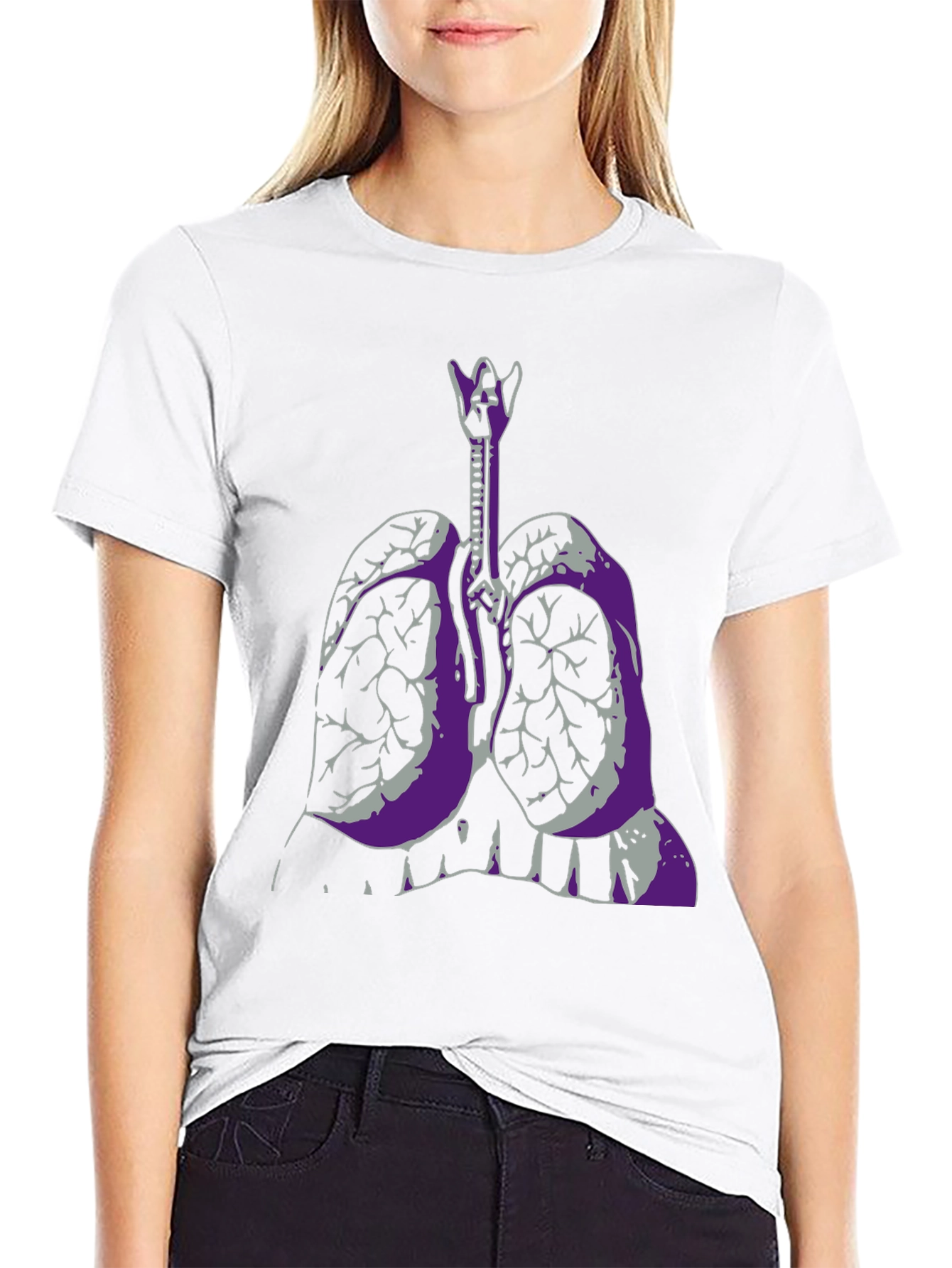 Anatomical Lungs Graphic T-Shirt - Black