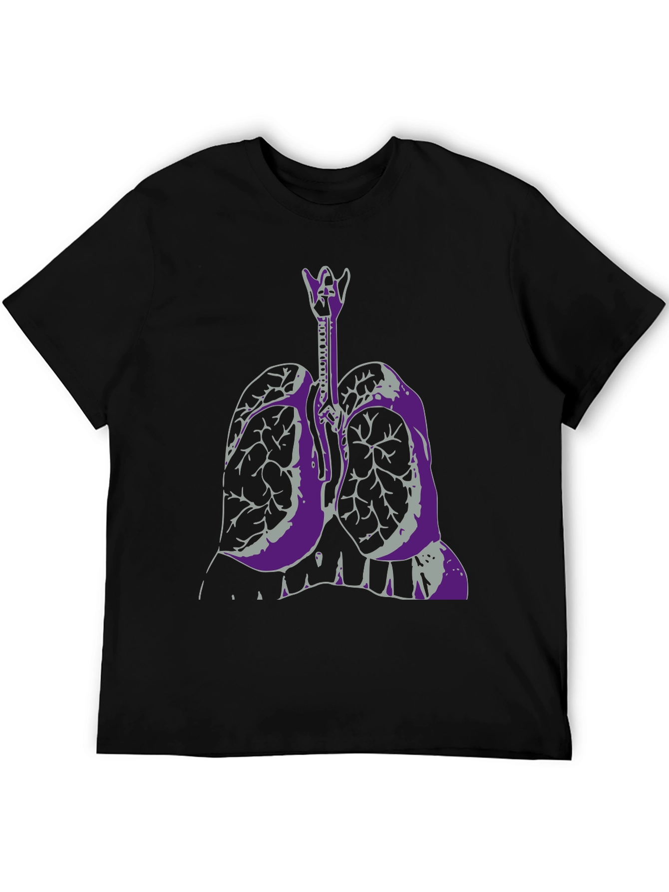 Anatomical Lungs Graphic T-Shirt - Black