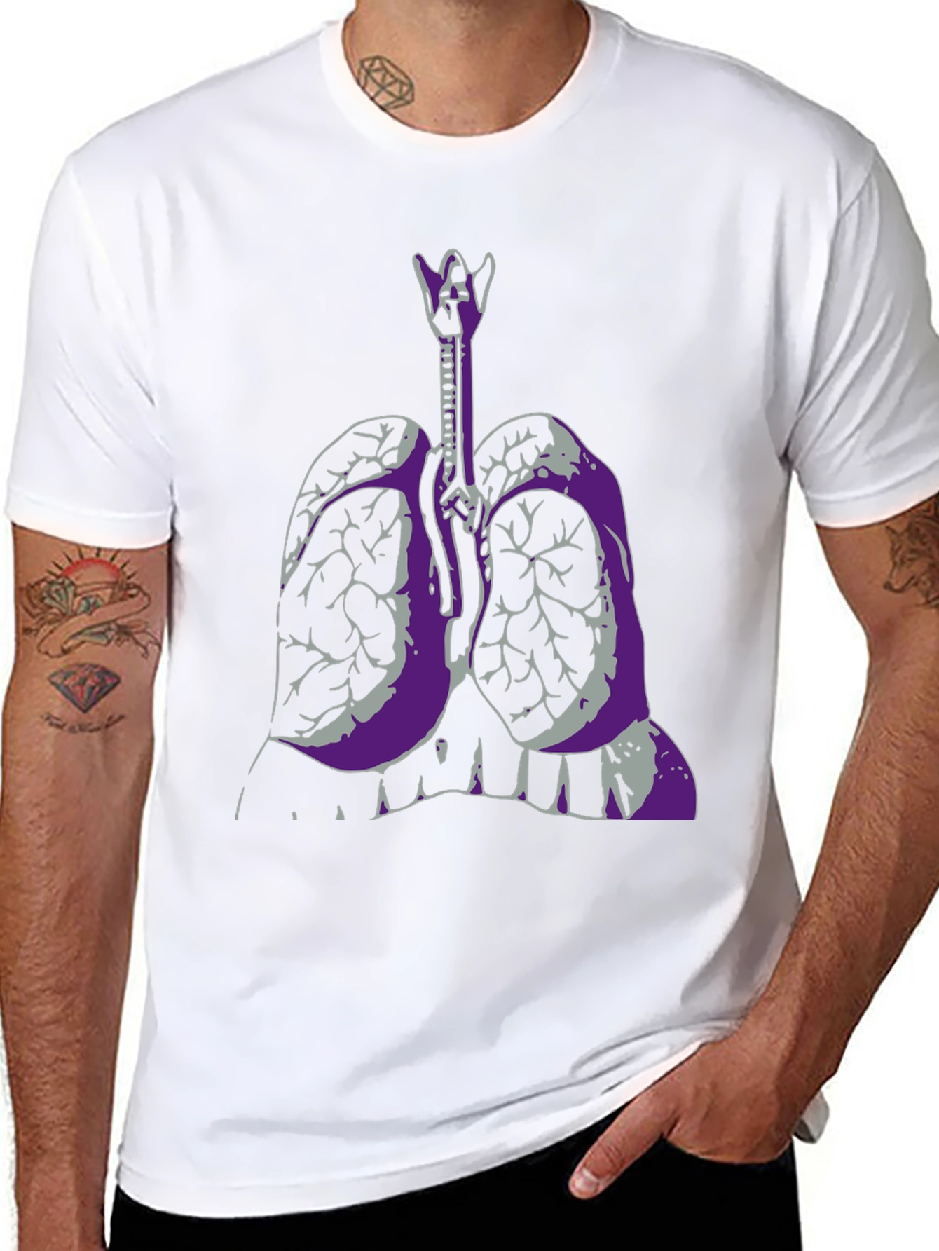 Anatomical Lungs Graphic T-Shirt - Black