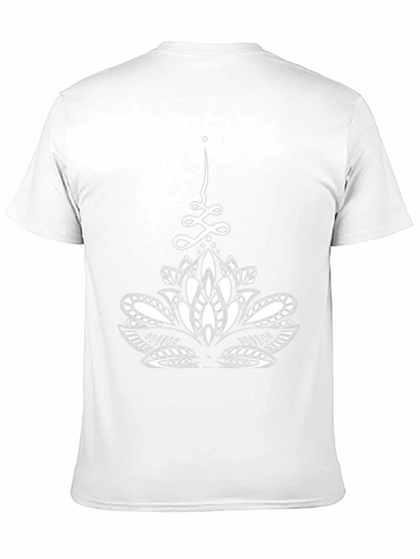 Black T-Shirt with White Lotus Design