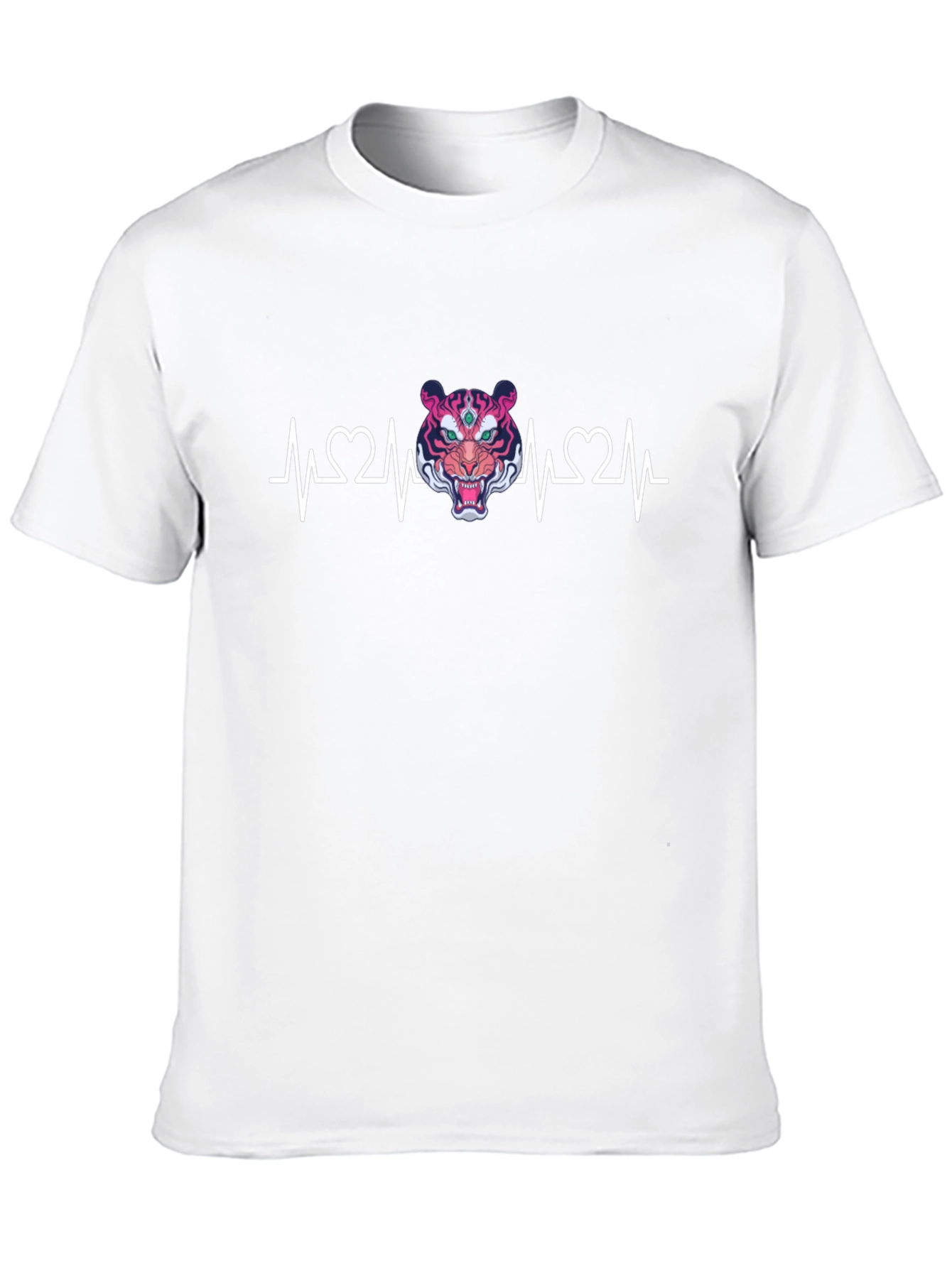 Heartbeat Tiger Graphic T-Shirt - Stylish Mens Tee