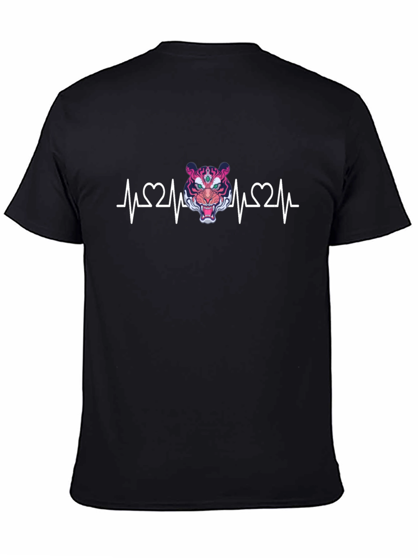 Heartbeat Tiger Graphic T-Shirt - Stylish Mens Tee