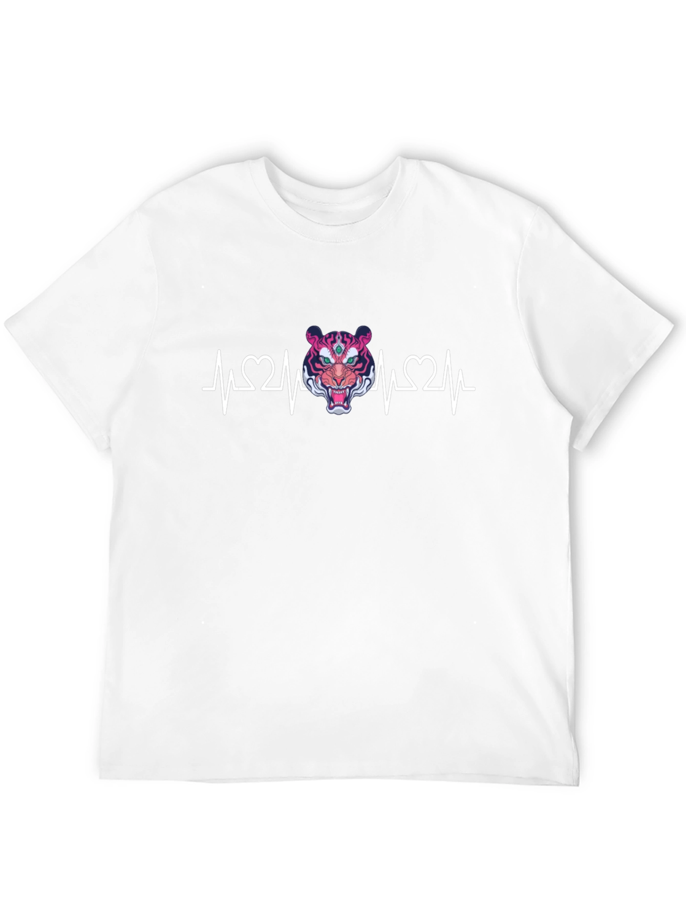 Heartbeat Tiger Graphic T-Shirt - Stylish Mens Tee