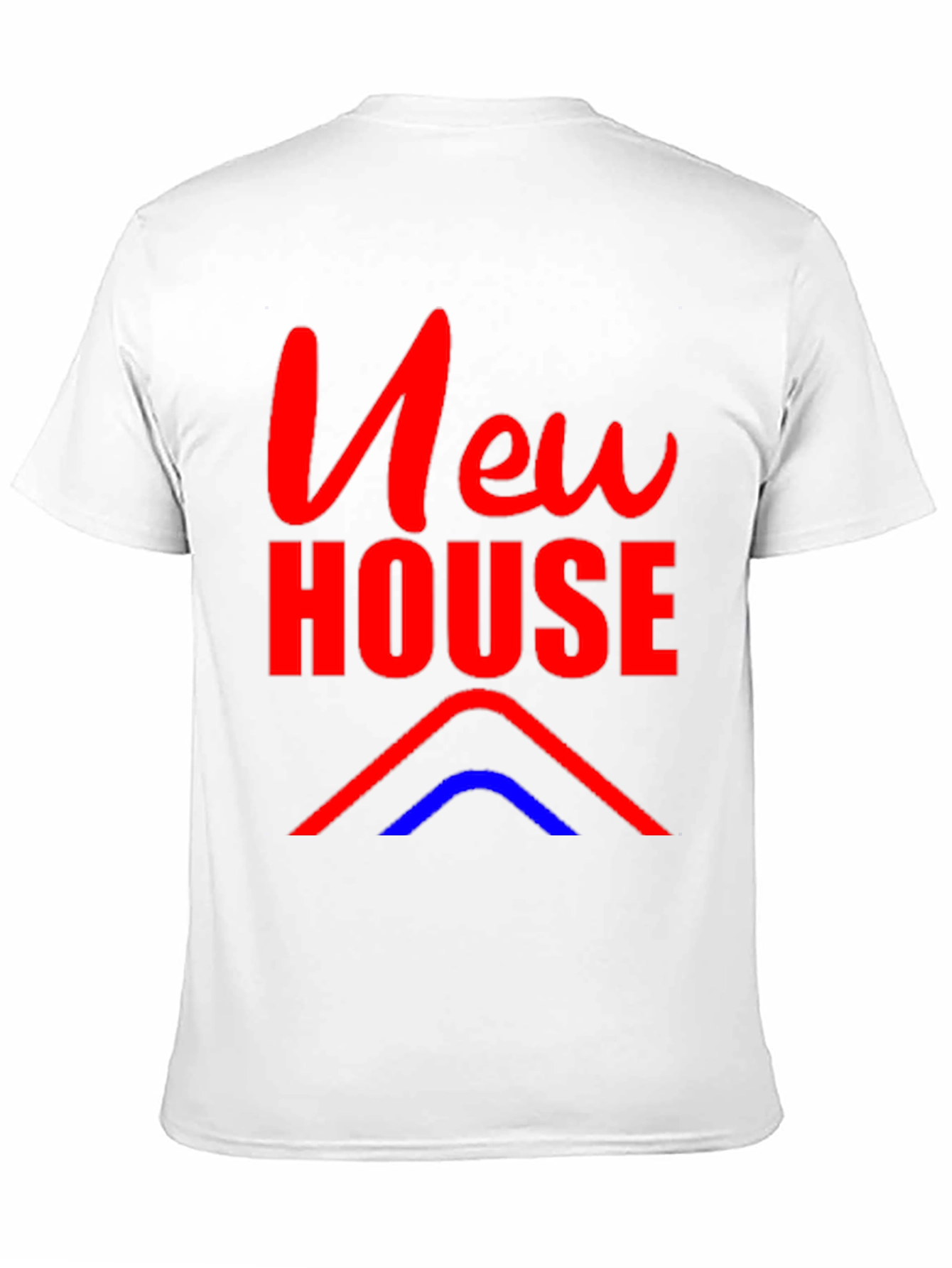 New House Graphic Tee - Black Cotton Blend T-Shirt
