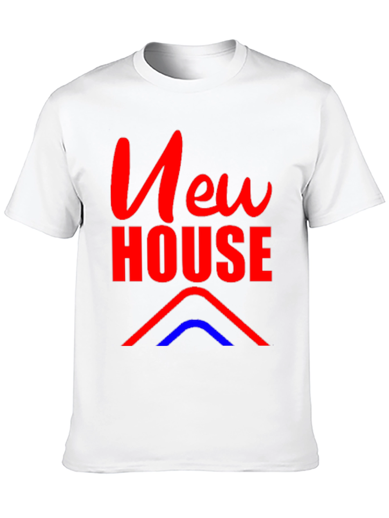 New House Graphic Tee - Black Cotton Blend T-Shirt
