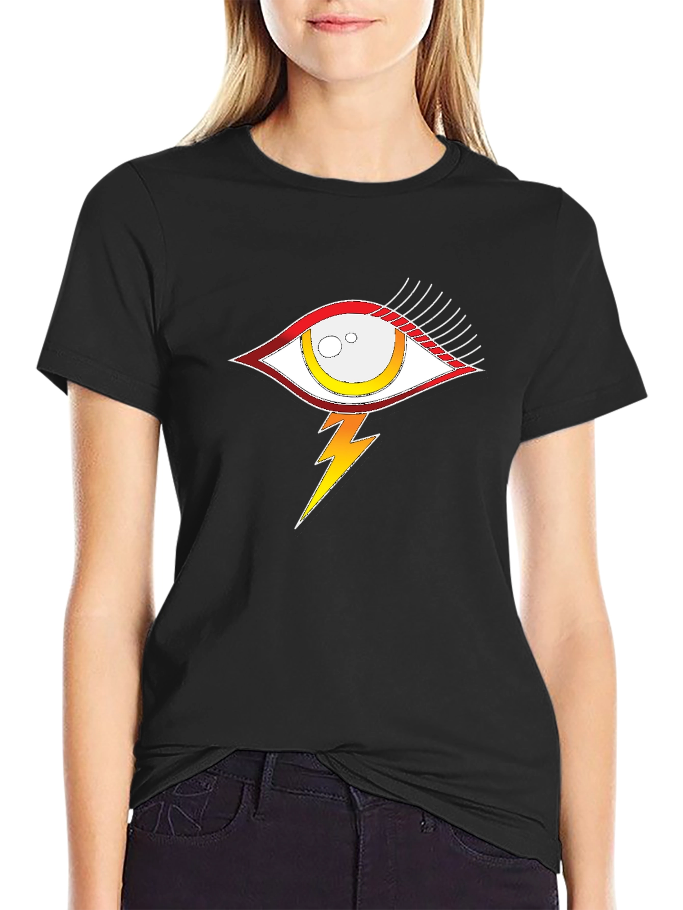Eye with Lightning Bolt Graphic Tee - Black