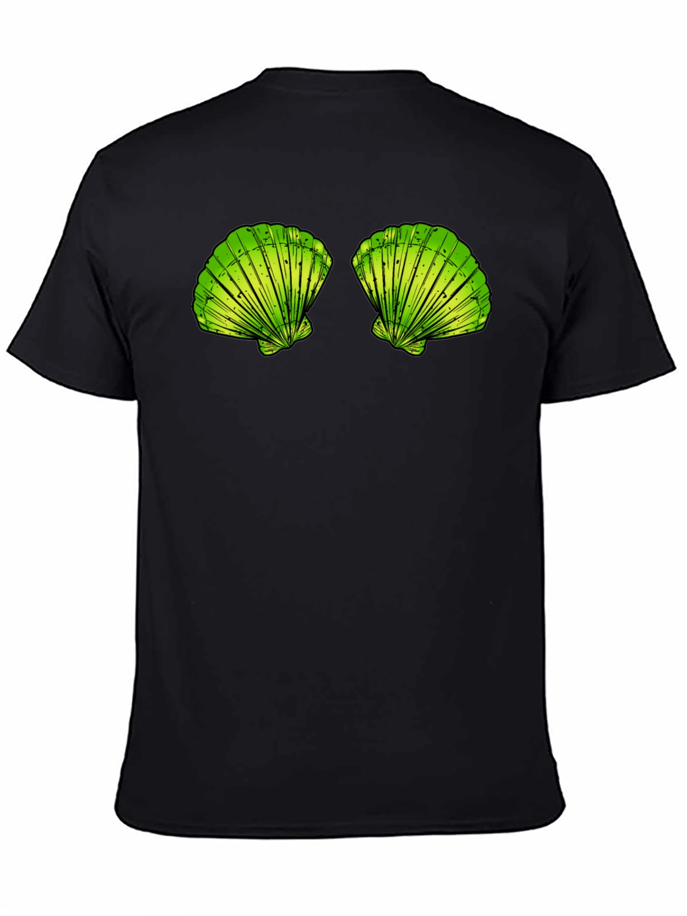 Sea Shells Graphic Tee - Black Cotton T-Shirt