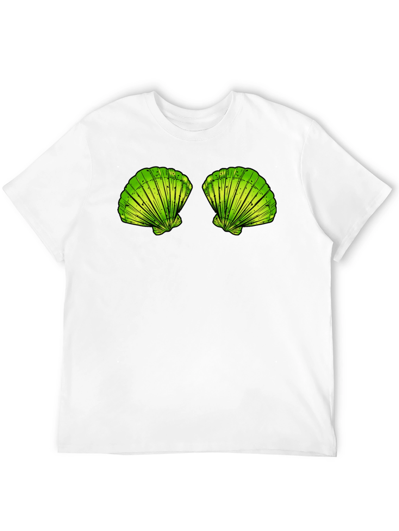Sea Shells Graphic Tee - Black Cotton T-Shirt