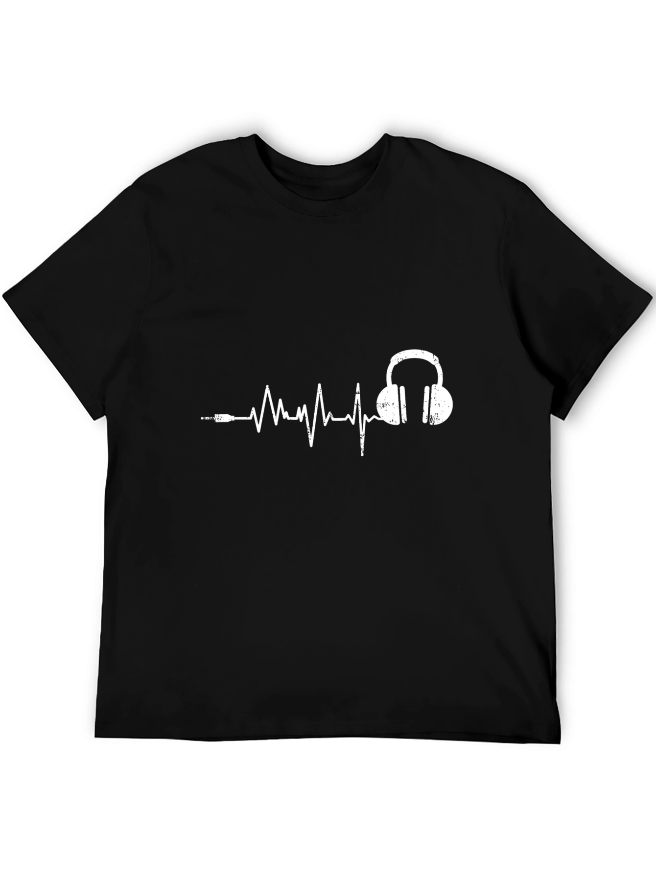 Heartbeat Headphones Graphic Tee - Black