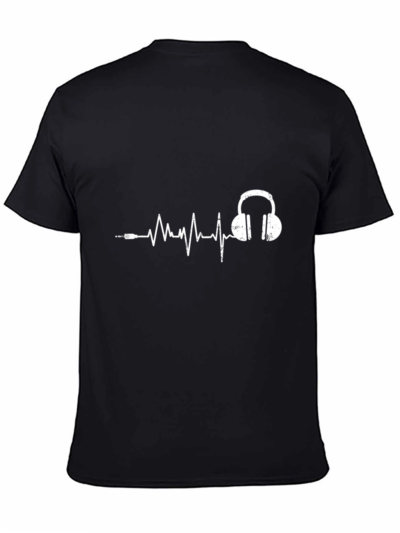 Heartbeat Headphones Graphic Tee - Black