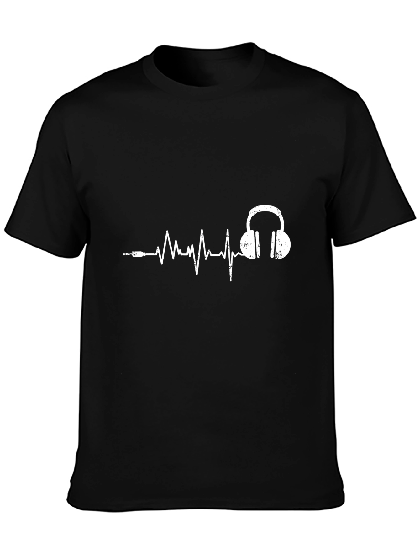 Heartbeat Headphones Graphic Tee - Black