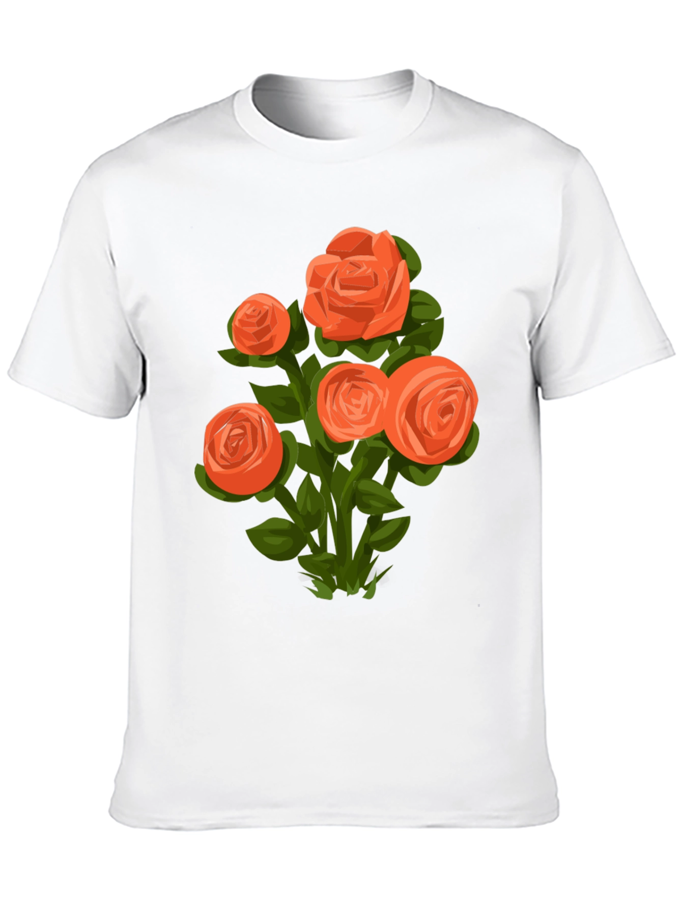 Floral Graphic Tee - Orange Rose Bouquet