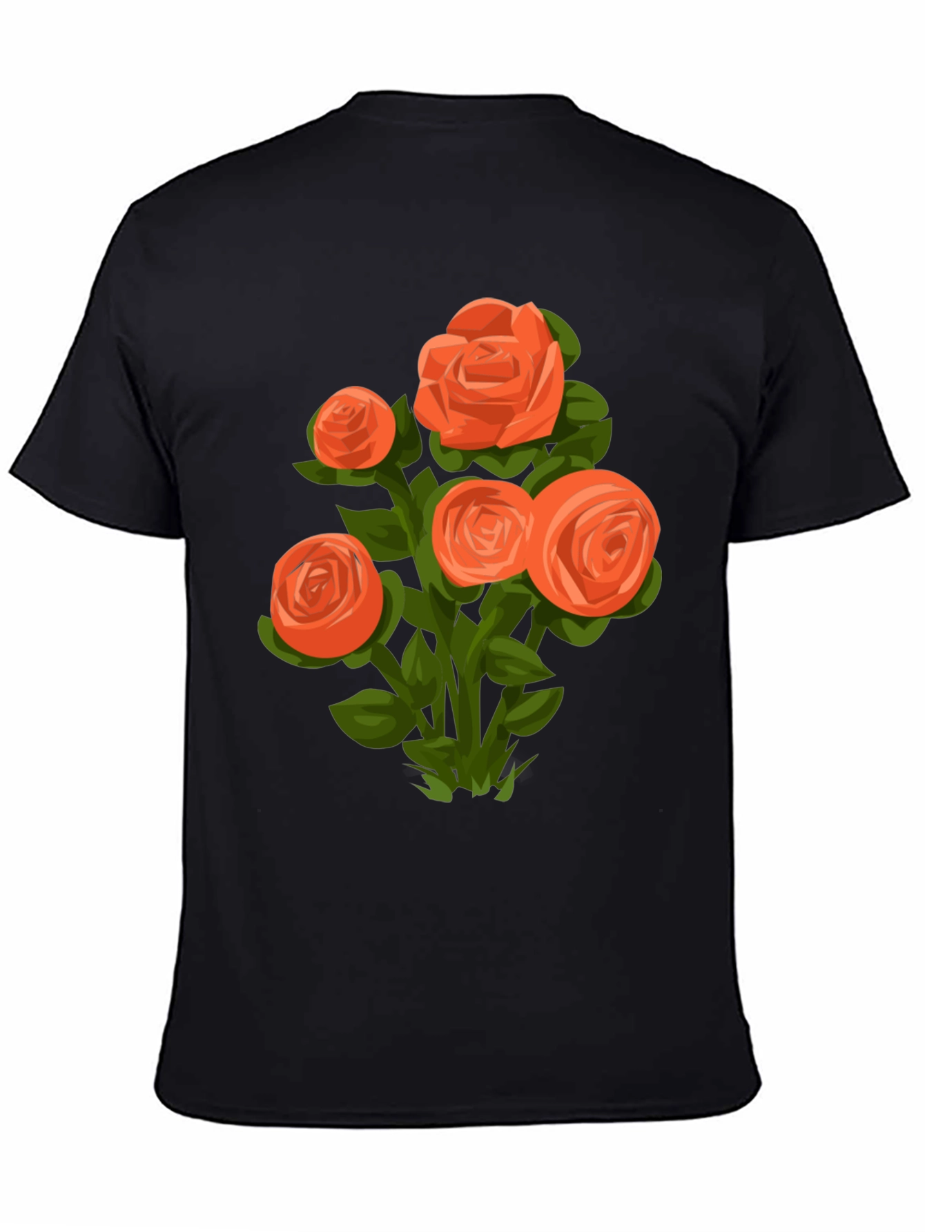 Floral Graphic Tee - Orange Rose Bouquet
