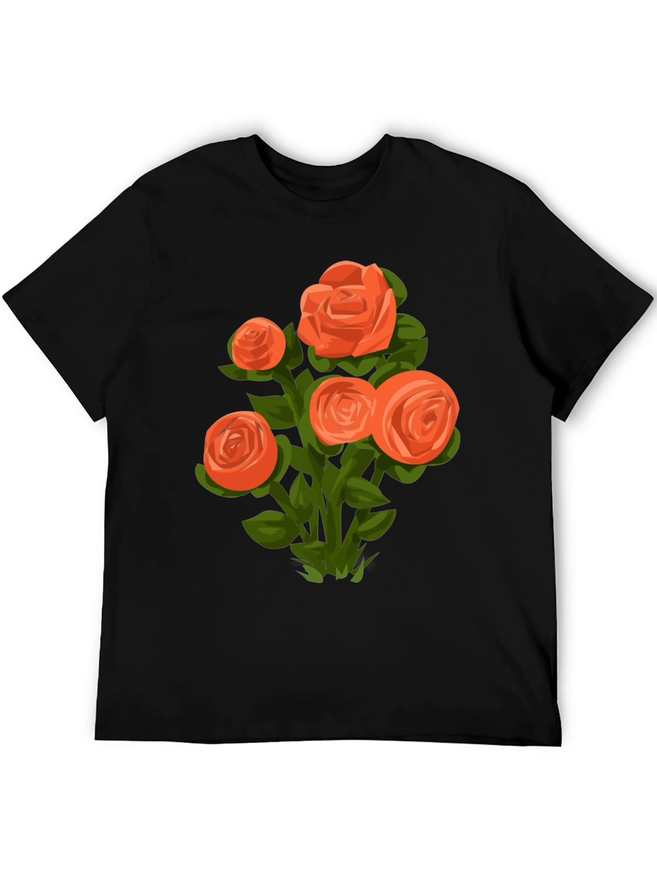 Floral Graphic Tee - Orange Rose Bouquet