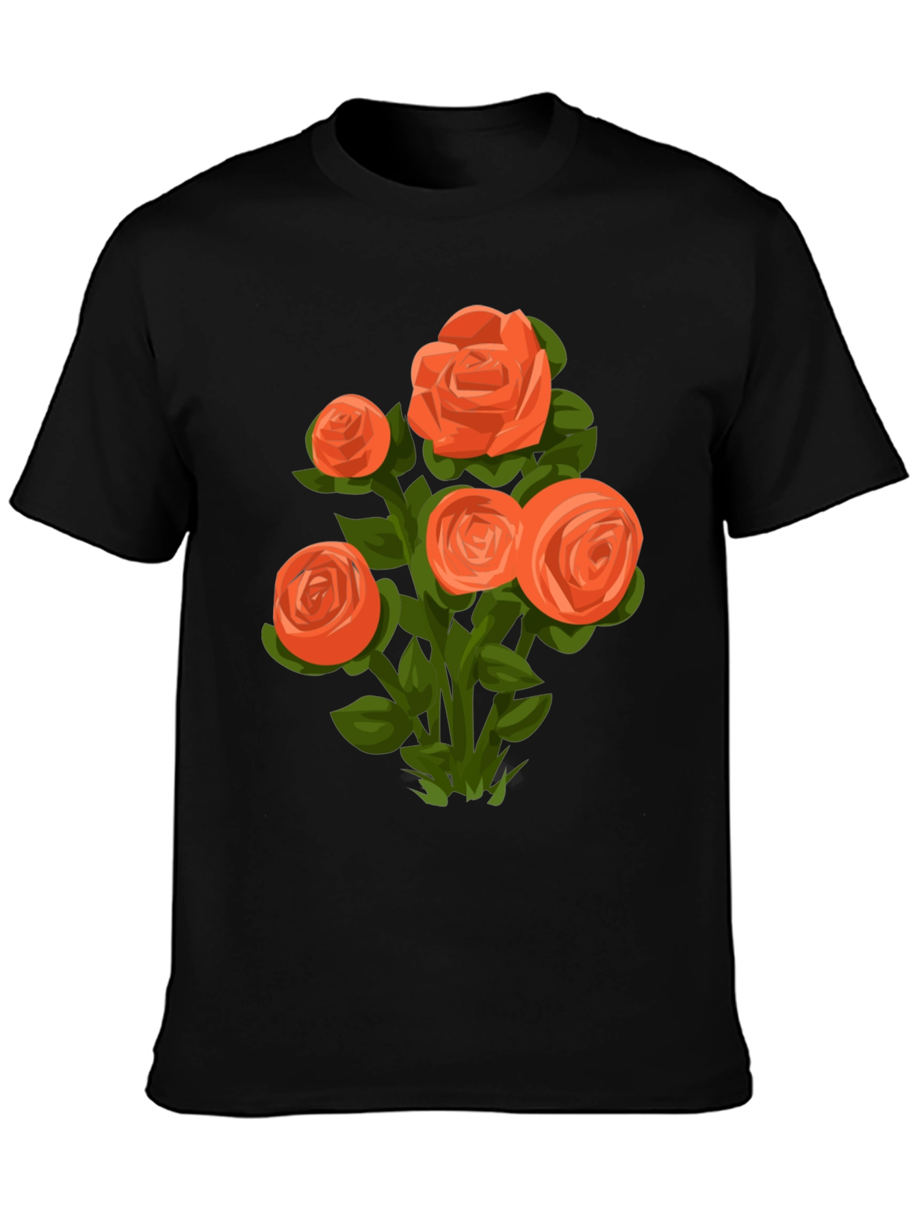 Floral Graphic Tee - Orange Rose Bouquet