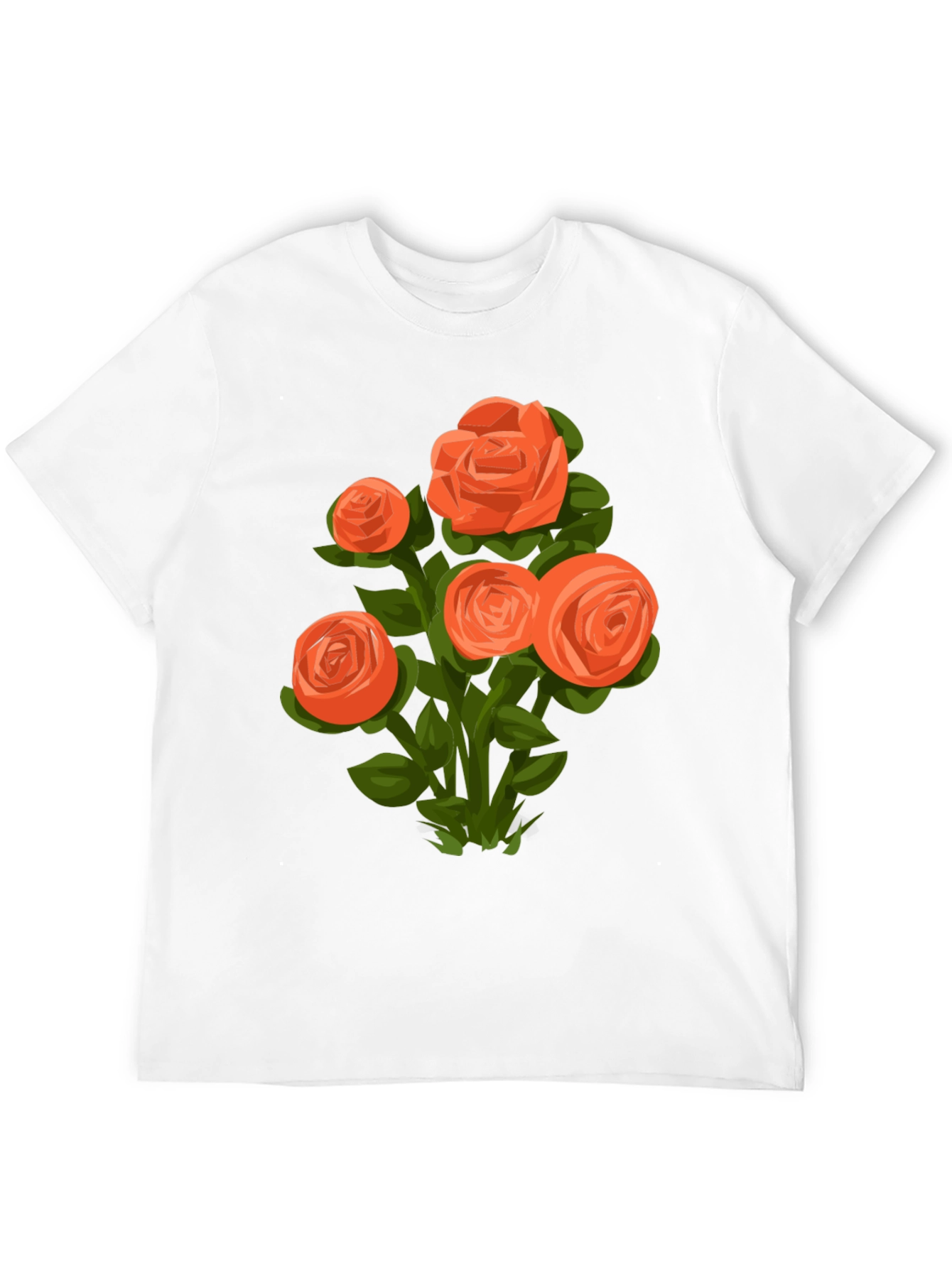 Floral Graphic Tee - Orange Rose Bouquet