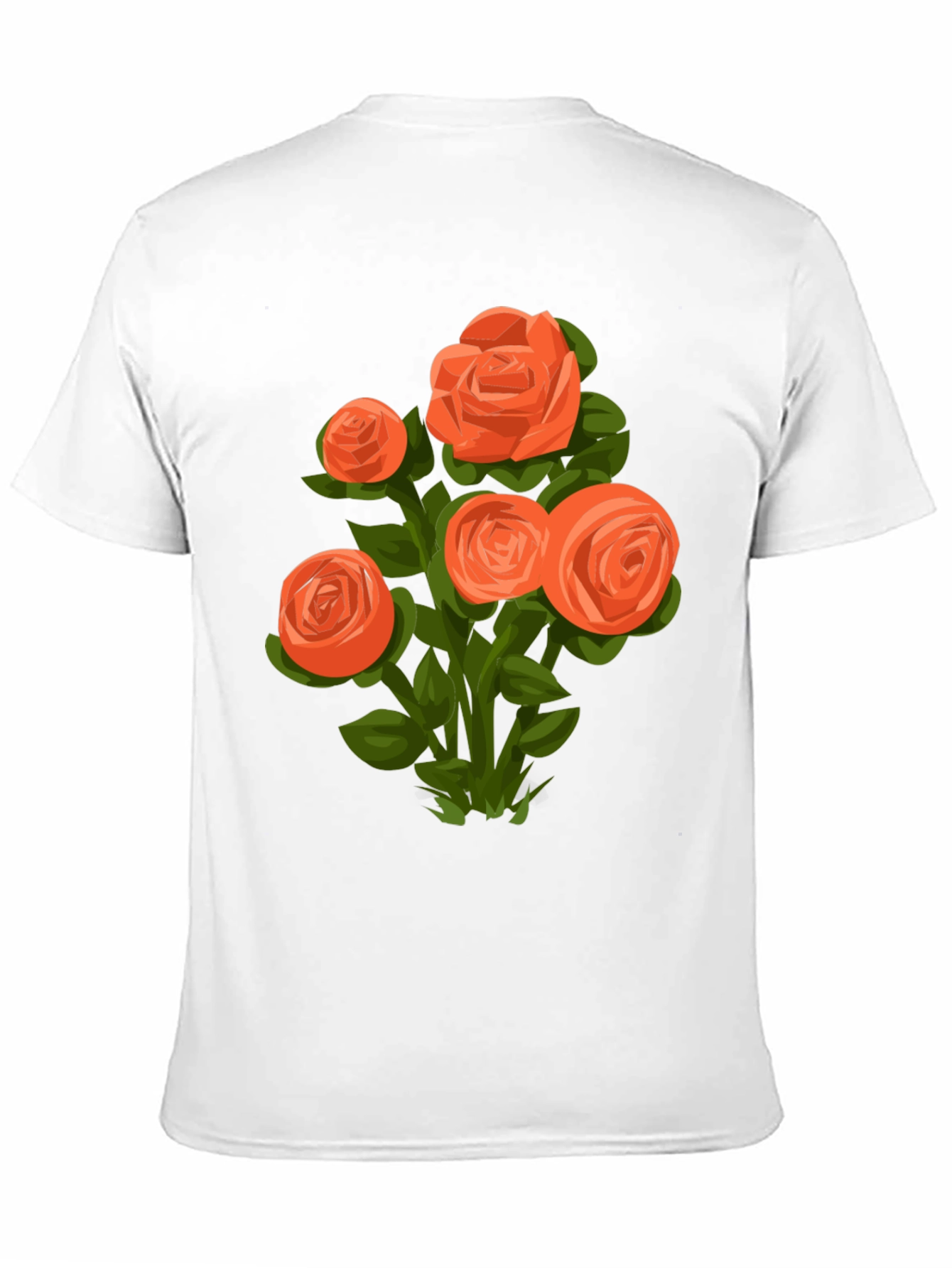 Floral Graphic Tee - Orange Rose Bouquet