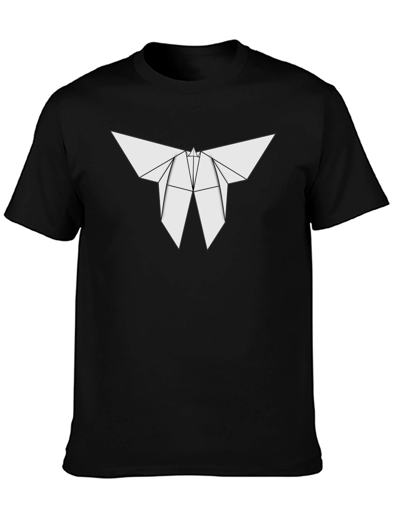 Origami Butterfly Graphic Tee - Stylish Black T-Shirt