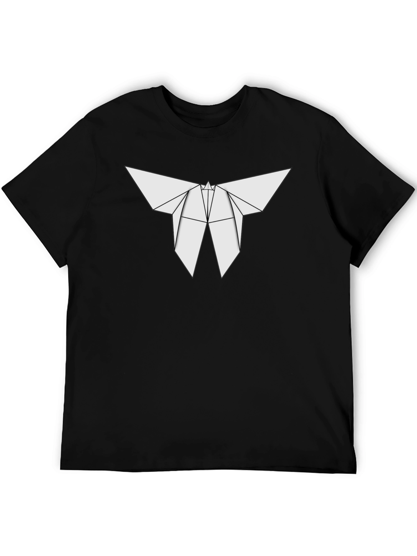 Origami Butterfly Graphic Tee - Stylish Black T-Shirt