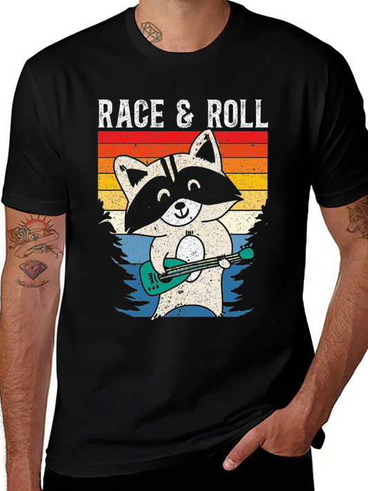 Race & Roll Raccoon Graphic Tee