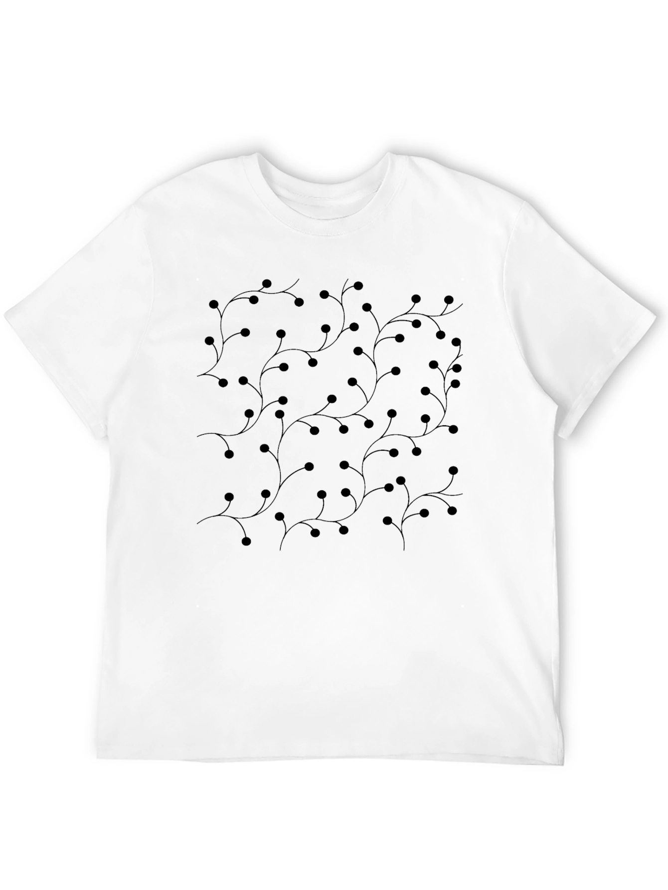 Stylish Black Tee with Subtle Vine Pattern