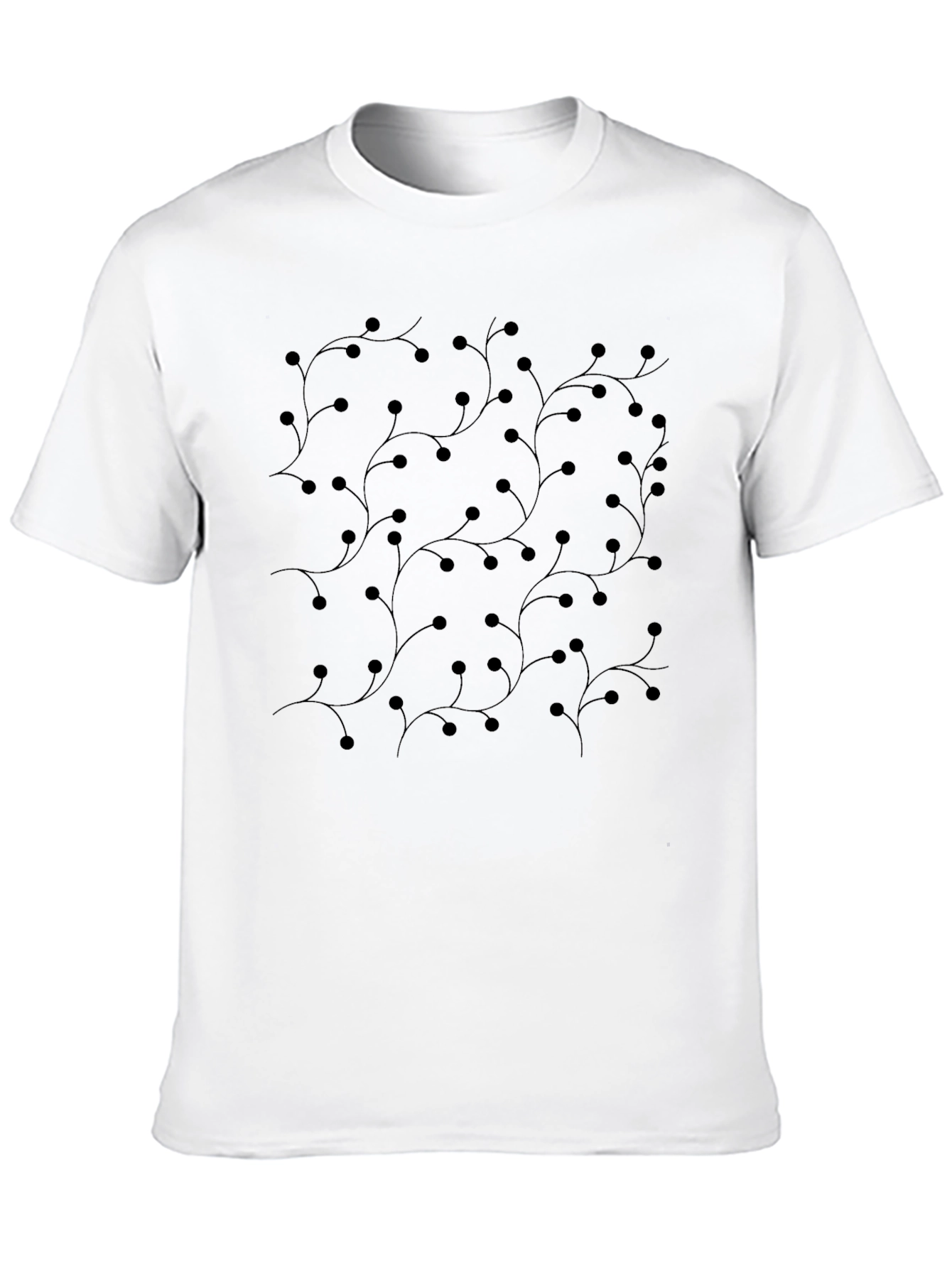 Stylish Black Tee with Subtle Vine Pattern
