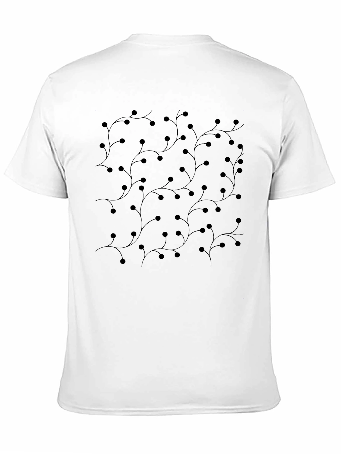 Stylish Black Tee with Subtle Vine Pattern