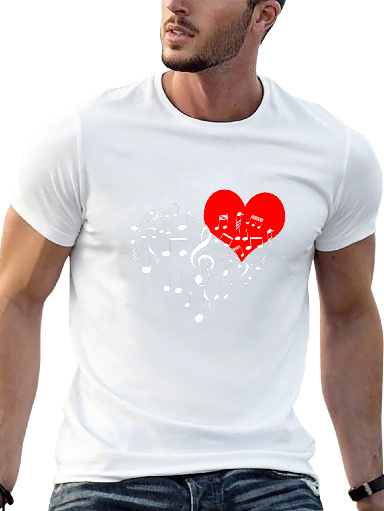 Musical Heart T-Shirt - Stylish Music Lover Tee