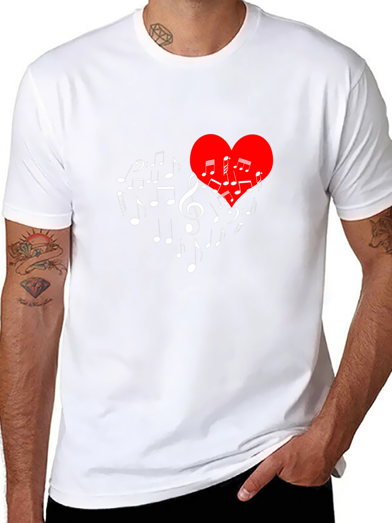 Musical Heart T-Shirt - Stylish Music Lover Tee