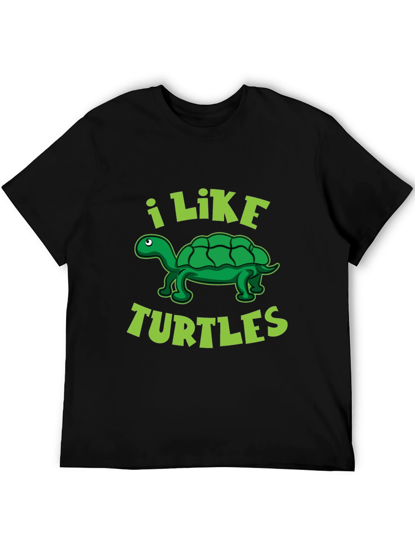 I Like Turtles Graphic T-Shirt - Black