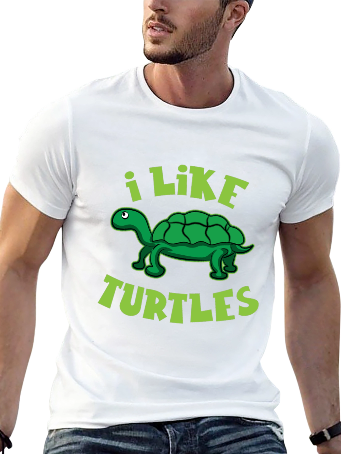 I Like Turtles Graphic T-Shirt - Black